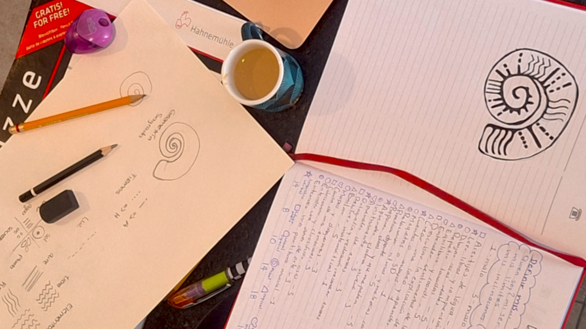 primeros bocetos logotipo xhaman en lapiz y papel