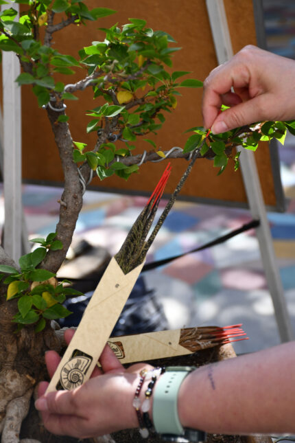 manos sosteniendo caja de inciensos artesanales